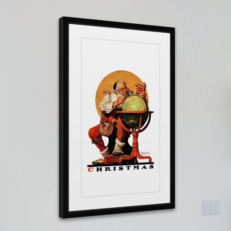 Santa At The Globe Saturday by Norman Rockwell - Single Picture Frame Print, 61cm H x 41cm W