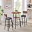 Round Bar Stool Set With Shelf, Upholstered Stool With Backrest