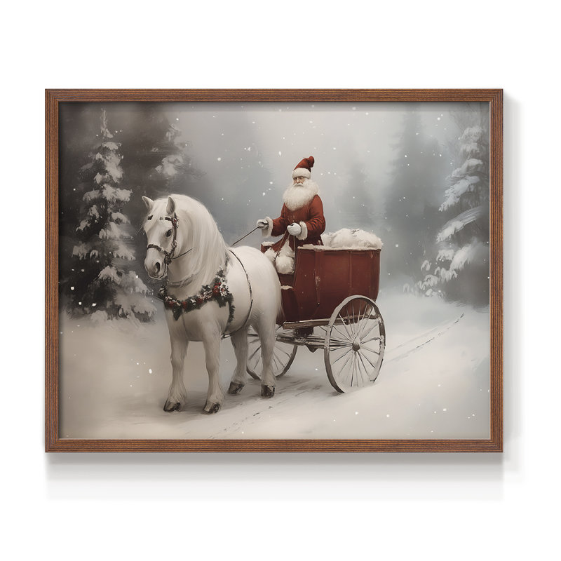 Art de Noël - CMxx - reproduction encadrée, Noyer, H 22 po x l 28 po