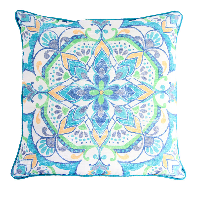 18" x 18" Indoor Throw Pillow, Blue Medallion