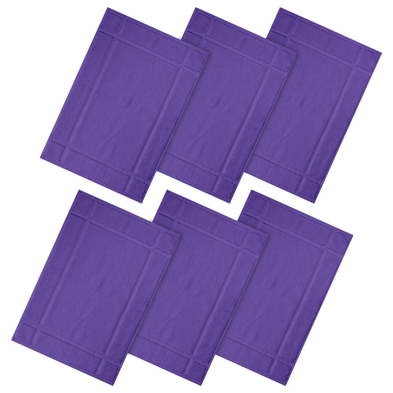 Tapis de bain 100% coton 1350 g / m² pour plancher de salle de bain, Mauve, L 24 po x L 17 po