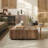 Pre-Assembled Oversize Retro Wooden Elevated Nested Coffee Table Set with 2 Drawer Storage, 40" Square Walnut Top with Glass Side Table, Mid-Century Coffee Table for Living Room