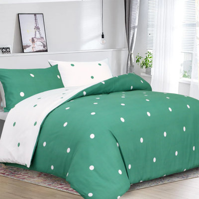 100% Microfiber Polka Dots Duvet Cover Set  With Pillow Cases