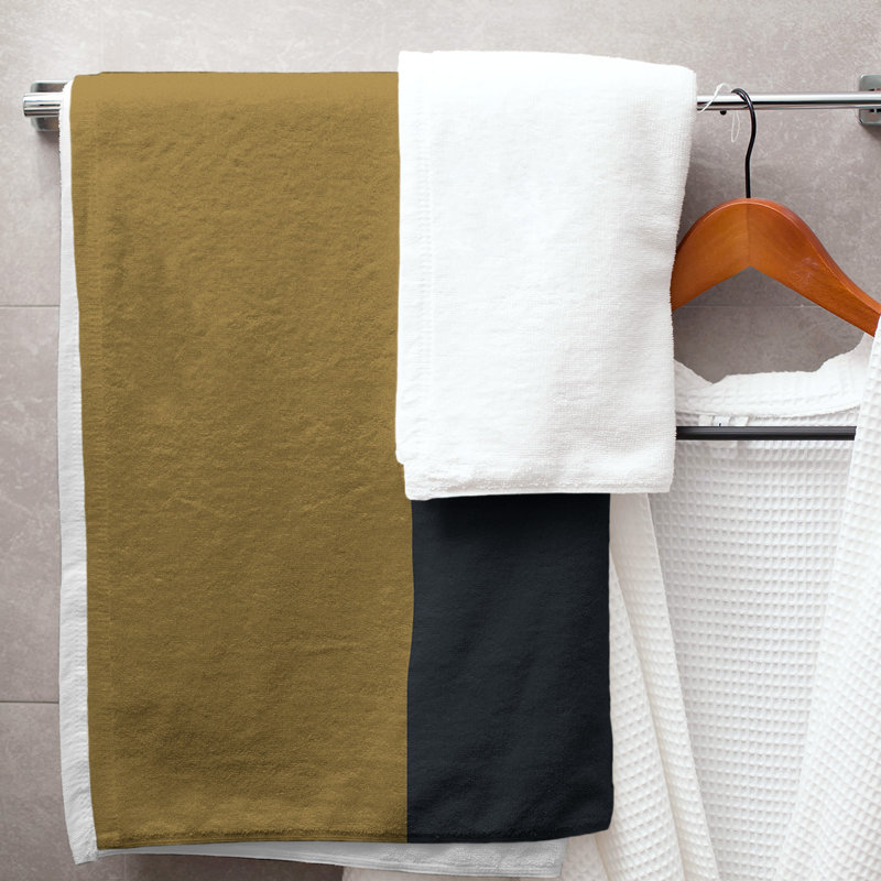 Bath Towel, Pale Yellow/Black/Green
