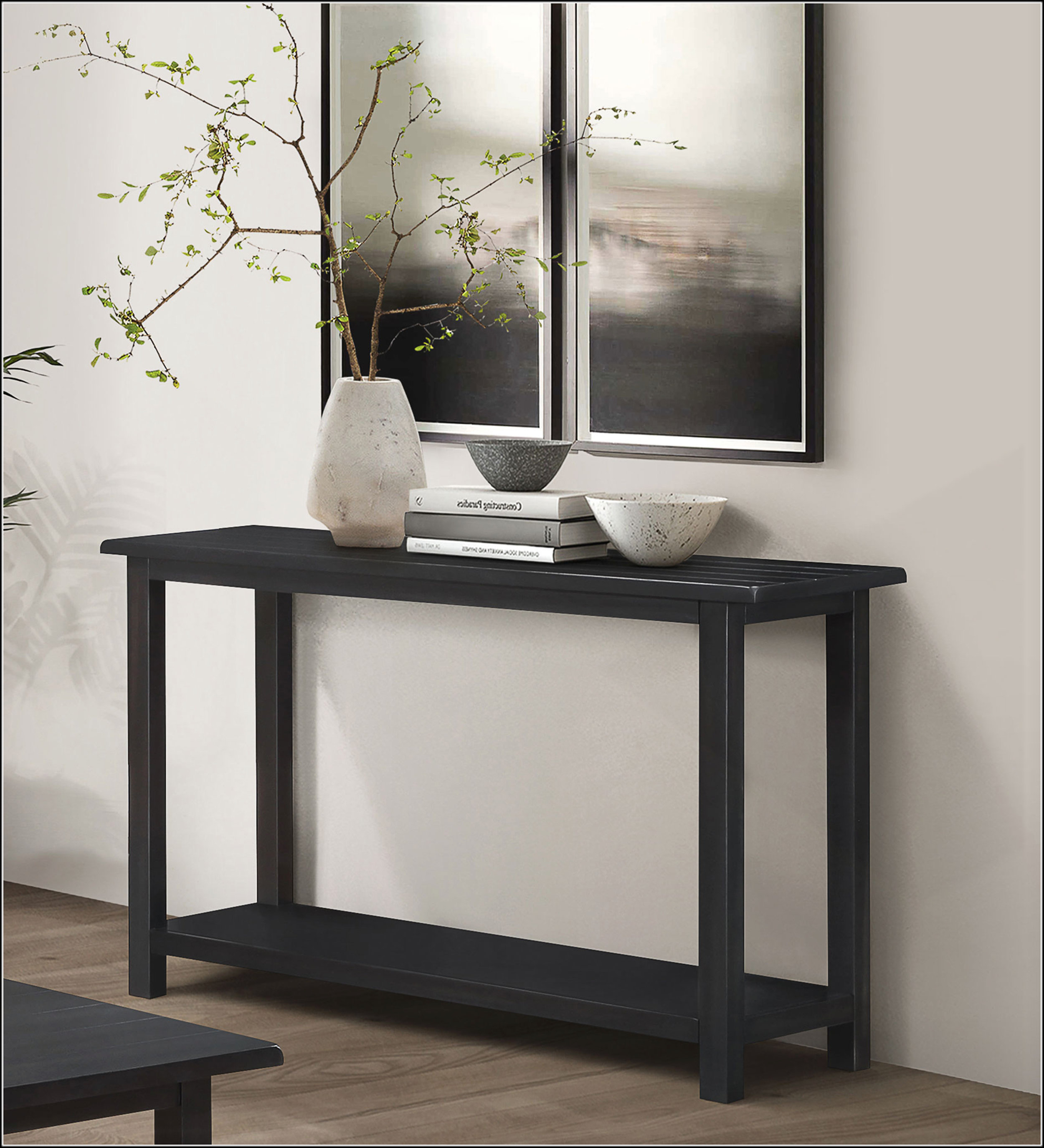 Latitude Run® Rustic Wood Entryway Sofa Console Table with Distressed ...