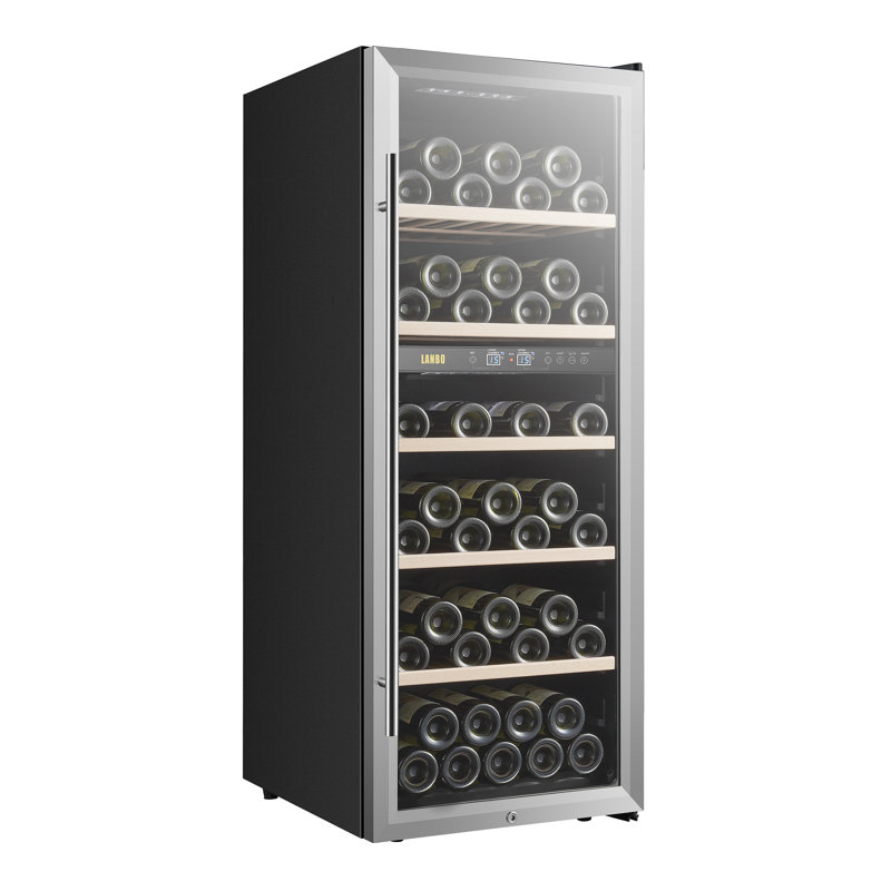 Refroidisseur à vin 20 pouces à deux zones avec porte verrouillable en acier inoxydable