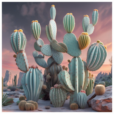 Couvre-lit matelassé Desert Cacti