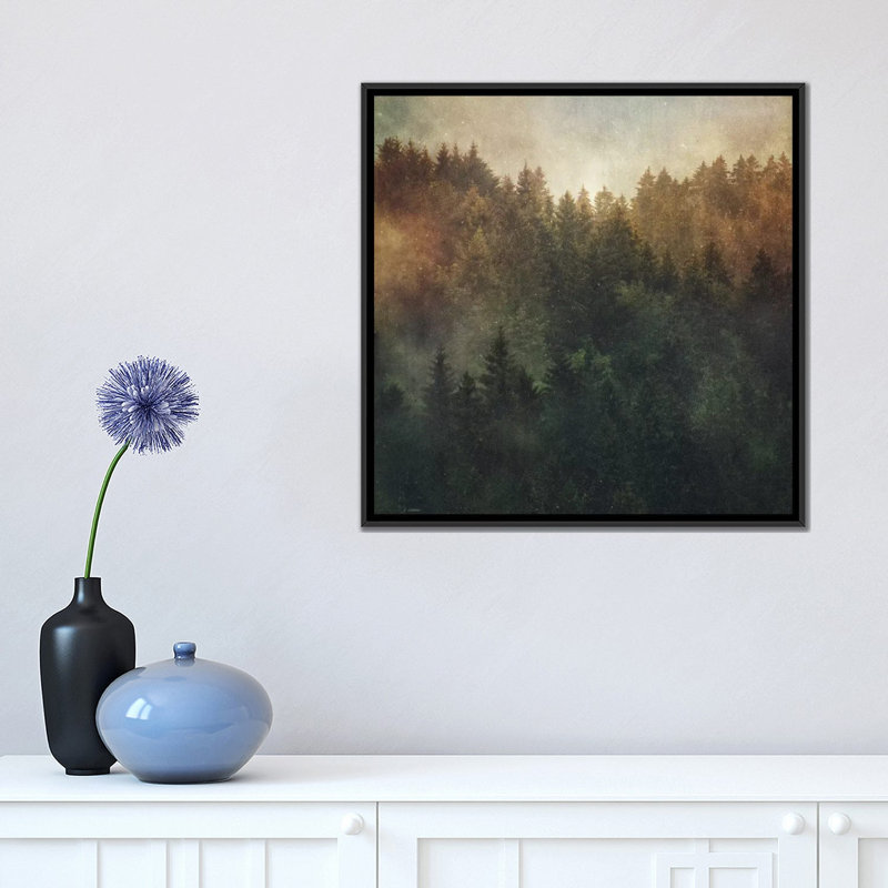 Impression sur toile tendue, "en veille", H 18 po x l 18 po x P 1,5 po, Toile avec cadre noir, Pas de tapis