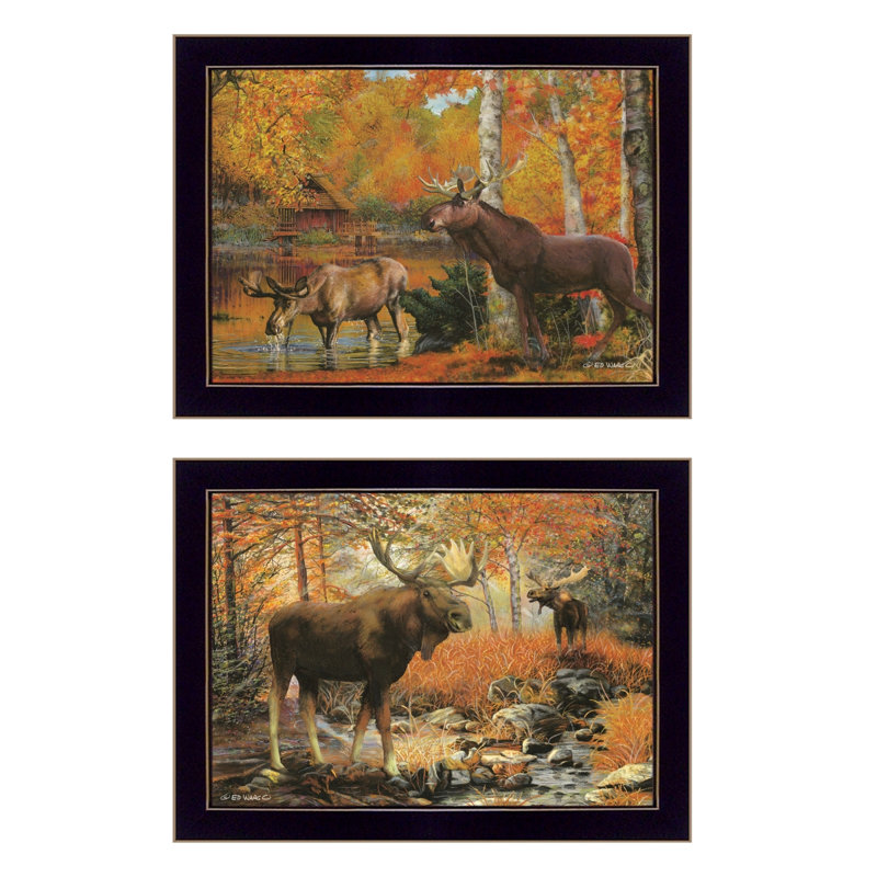 Call of the Wild par Ed Wargo - ensemble de 2 reproductions d'art sur papier encadrées