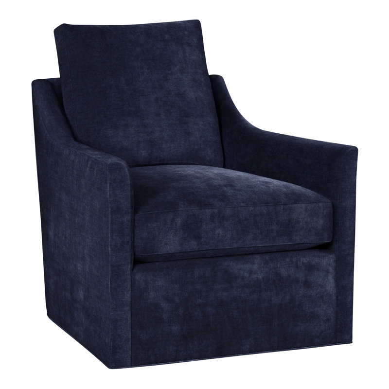 Newlin 30.5" Newlin Barrel Back Swivel Chair, Perigold Montage Glacial, No