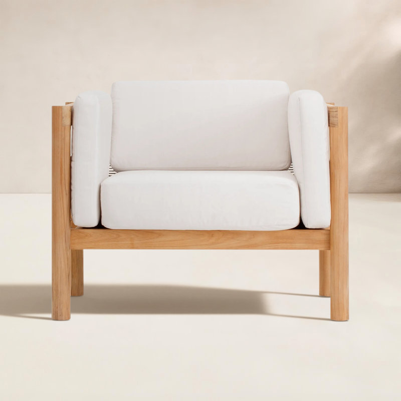 Haven Outdoor Teak Armchair, Sunbrella Canvas