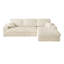 Canapé modulaire moderne en mousse avec siège inclinable réversible en velours côtelé 2-en-1, 3 coussins décoratifs et 2 coussins décoratifs