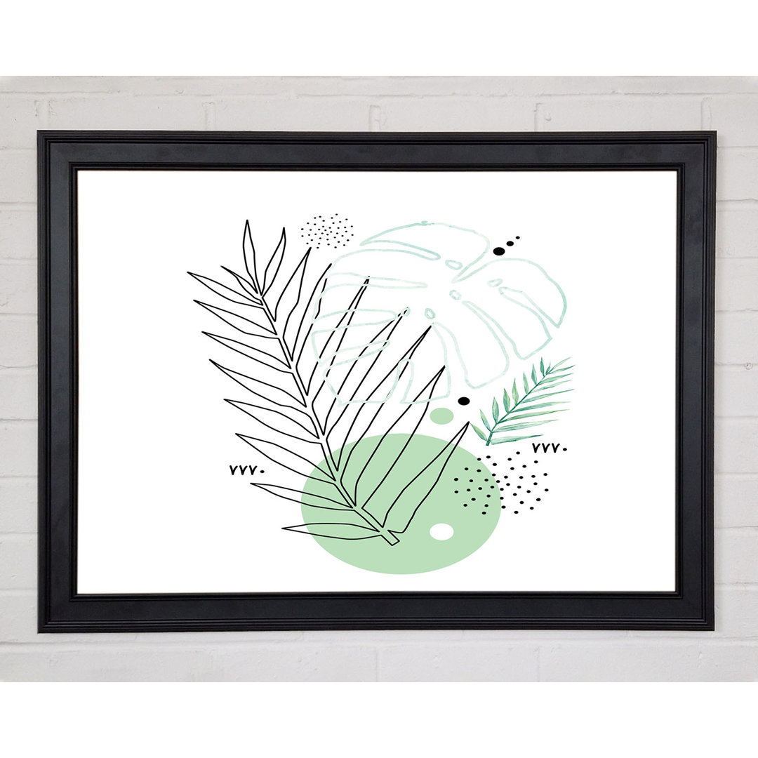 Gerahmtes Leinwandbild Fern Line Drawing