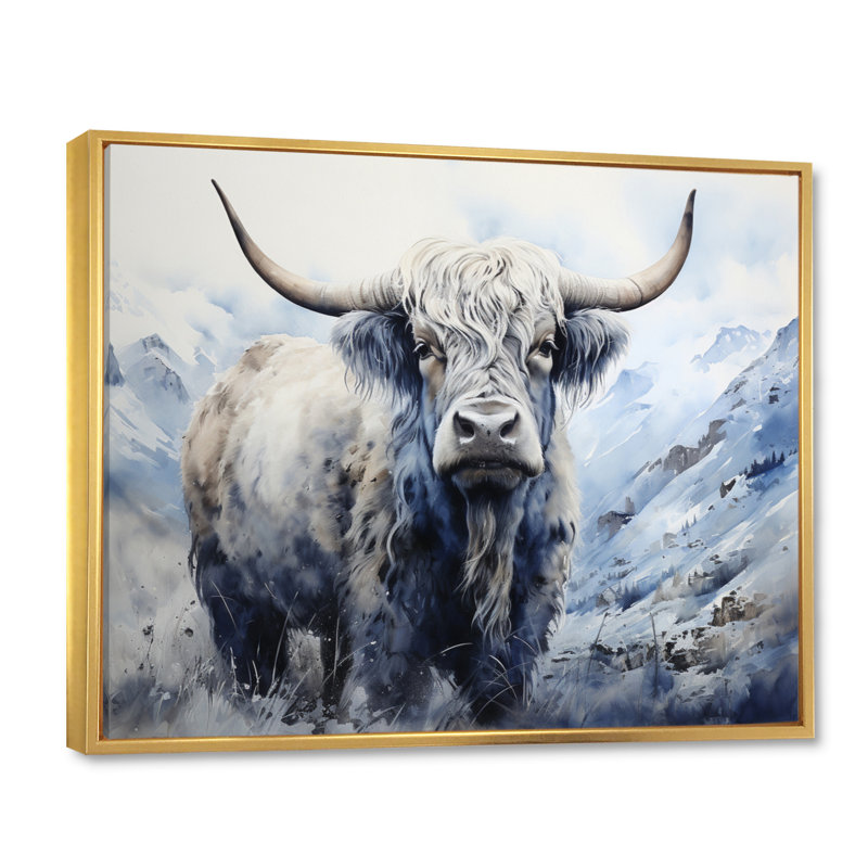 Yaks majestueux pointillisme grâce, H 12 po x l 20 po x P 1 po, Or