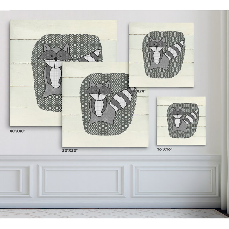 Kopf «Woodland Creatures Raccoon», art, H 16 po x l 16 po x P 1,5 po, Toile tendue