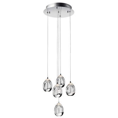 Luminaire suspendu en grappe 5 lumières Floman