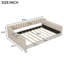 Lit de jour double TG en velours beige avec rangement latéral - moderne et chic pour la chambre à coucher, le salon sans sommier, assemblage facile, pièce pratique et élégante, ressorts de chambre à coucher, instructions simples-734026652