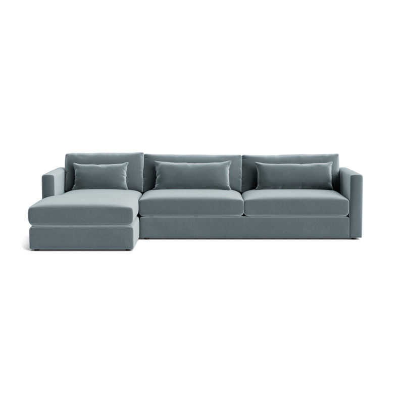 Haywood Left Chaise Sectional, Performance Velvet - Harbor