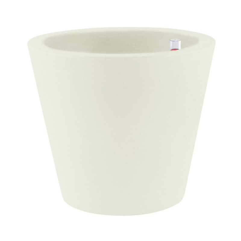 Cono Resin Pot Planter, 20" H x 19.75" W x 19.75" D, Ecru