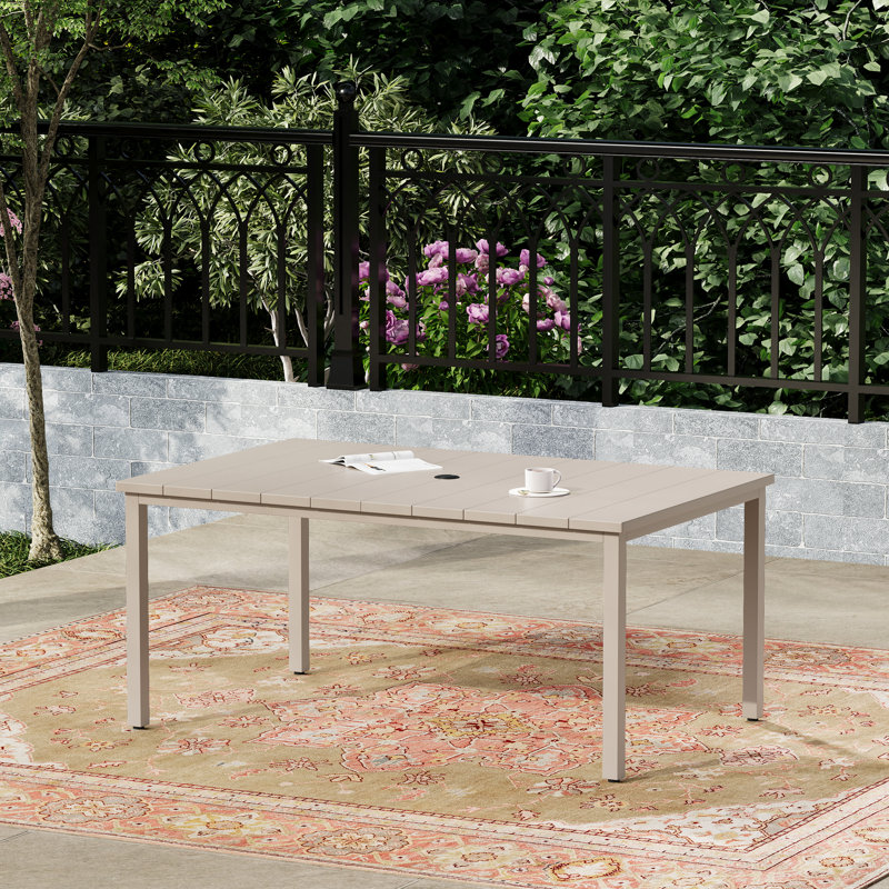 Table de salle à manger d'extérieur rectangulaire, Crème