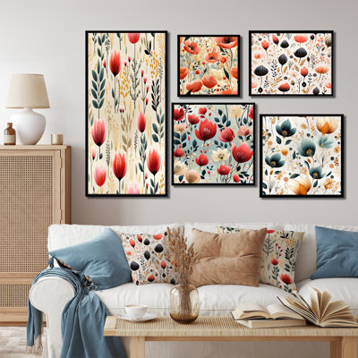 Walpole - Ensemble de 5 décorations murales florales
