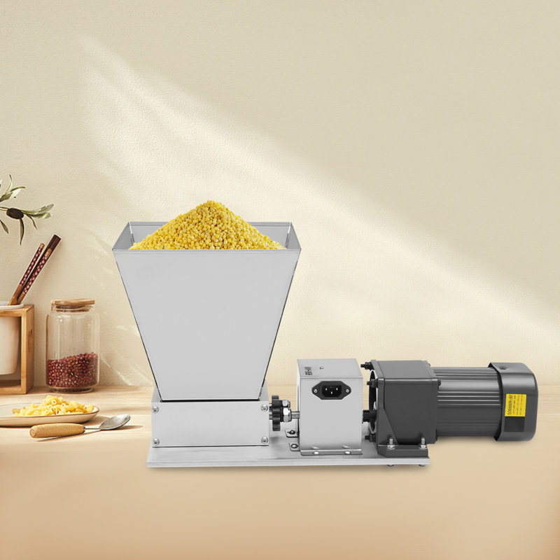 Moulin à grain électrique 110 V avec rouleaux en acier inoxydable, trémie de 4 L, écart de rouleau réglable, grain à faible vitesse 75 tr / min et moulin d'alimentation pour la maison et la ferme
