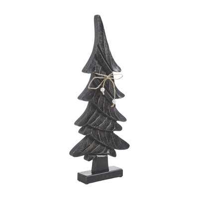 Primitive Pine Distressed Black Wooden Tree