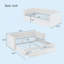 Structure de lit de jour extensible simple rembourrée avec lit gigogne-1744623369
