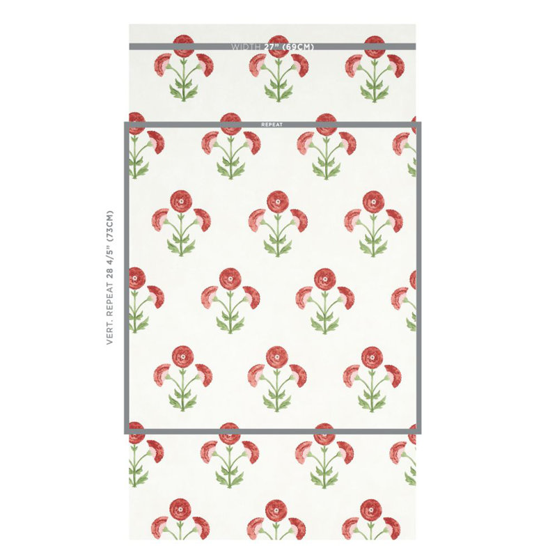Saranda Flower Wallpaper, Cardinal