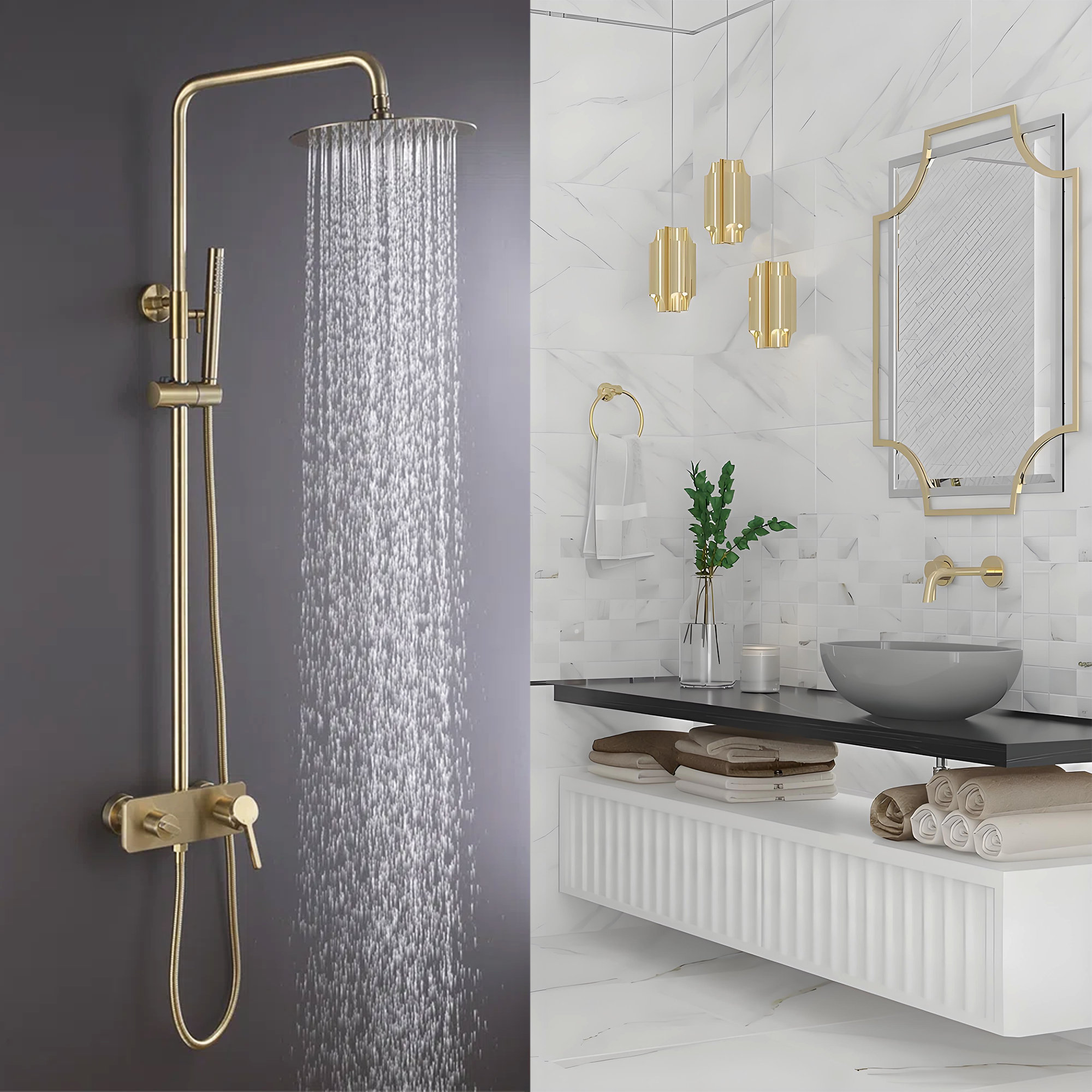 Dilon All-In-One Kit With Rough In-Valve Shower Drenching ...