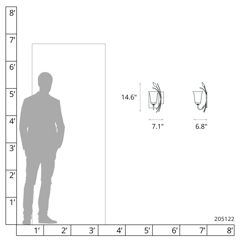 Leaf 1 - Light Dimmable Armed Sconce, Right, Natural Iron