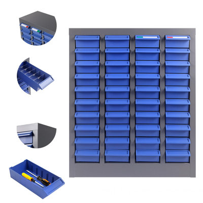 Organisateur de rangement pour vis et quincaillerie à 40 compartiments, tiroirs en plastique compartimentés, étiquettes de classification, bac à boulons multifonctionnel, idéal pour atelier, garage, entrepôt ou bureau à domicile.