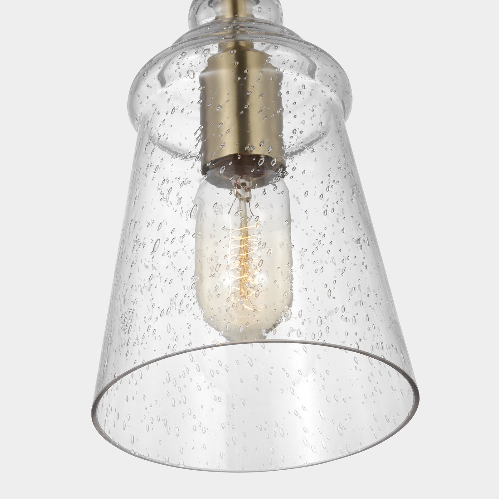 Levine Single Light Glass Steel Dimmable Pendant, Satin Brass