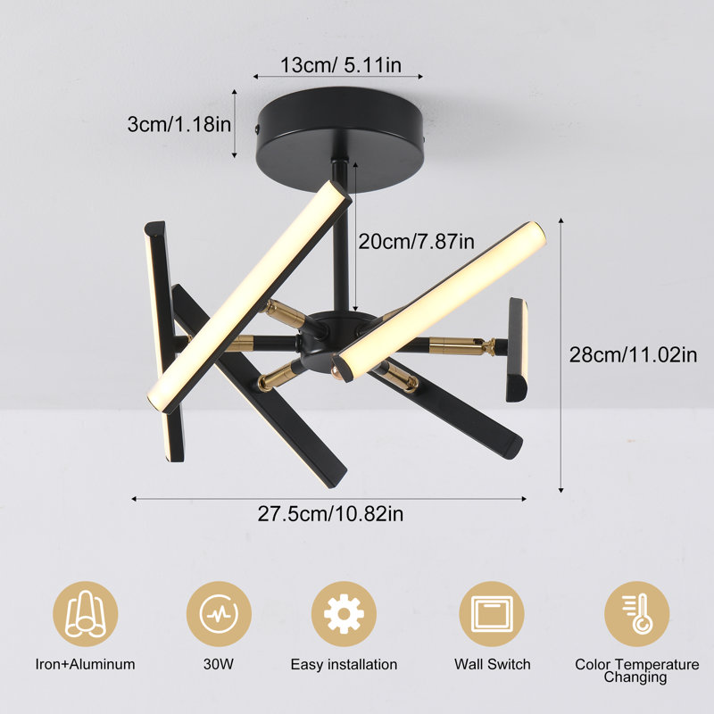 Jamoy 6 - Light Sputnik LED Chandelier