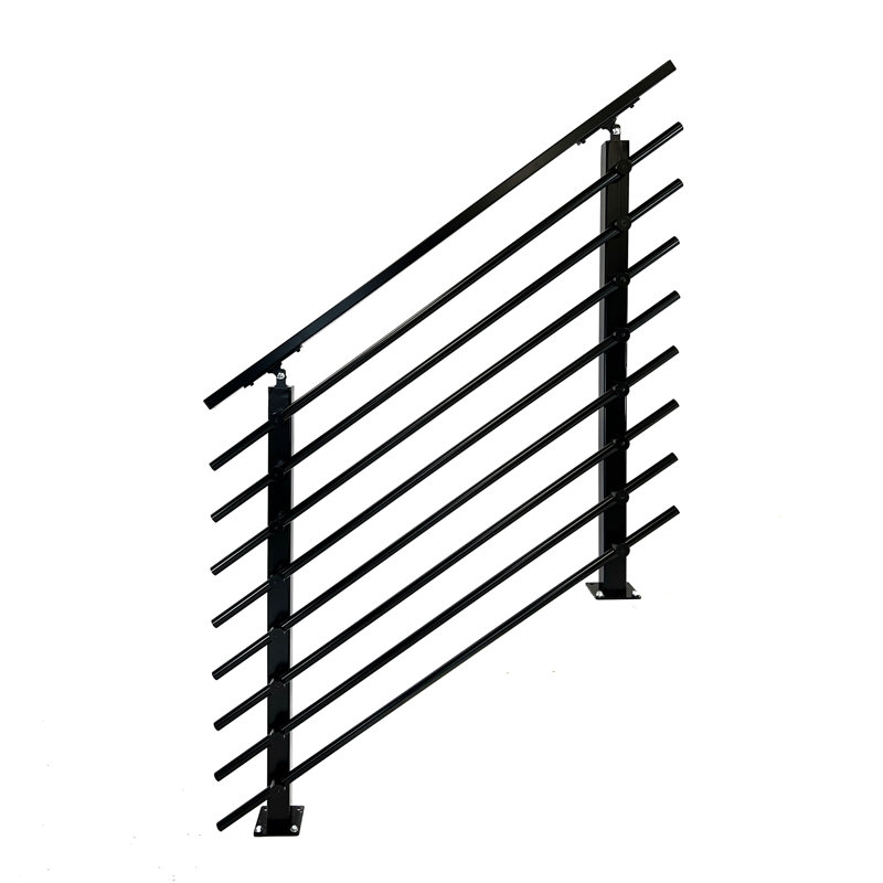 Modern Horizontal Adjustable Railing Banister System for Staircases Balconies and Decks Complete Guard Railing Kit