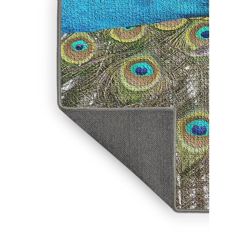 Tapis mâle mâle 1 paon, Rectangle 4 pi x 6 pi