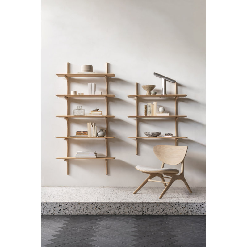 PI 3 Piece Tiered Shelf, Oak Wood