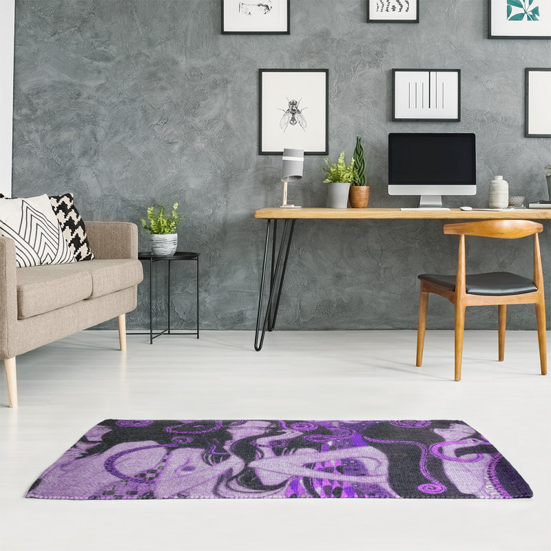 Tapis mauve/noir frise beethoven, Rectangle 3 pi x 5 pi
