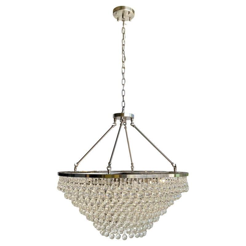 Lustre à niveaux unique et remarquable à 15 lumières Dolby, Nickel brossé