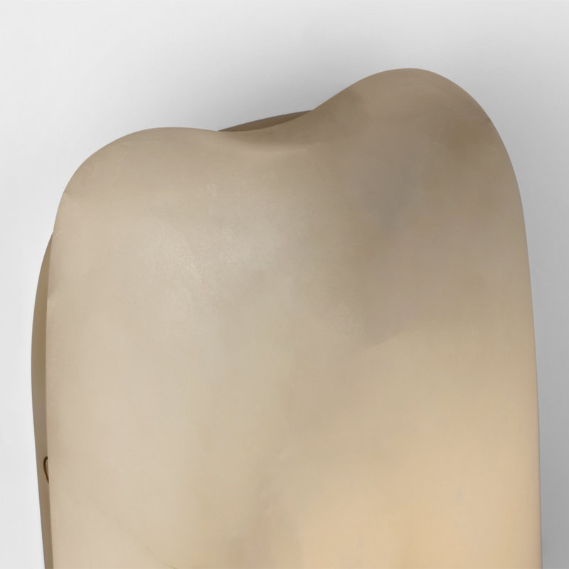 Kelly Wearstler Formosa 26" Linear Sconce, 25.75" H x 4.75" W x 3.25" D, Alabaster/Antique-Burnished Brass, 1600 W