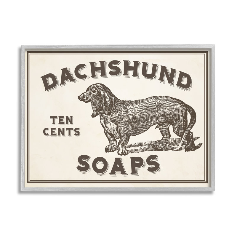 «Dachshund Soap Vintage Sign» par Daphne Polselli - impression, Estampe numérique Farmhouse, L 11 po x H 14 po