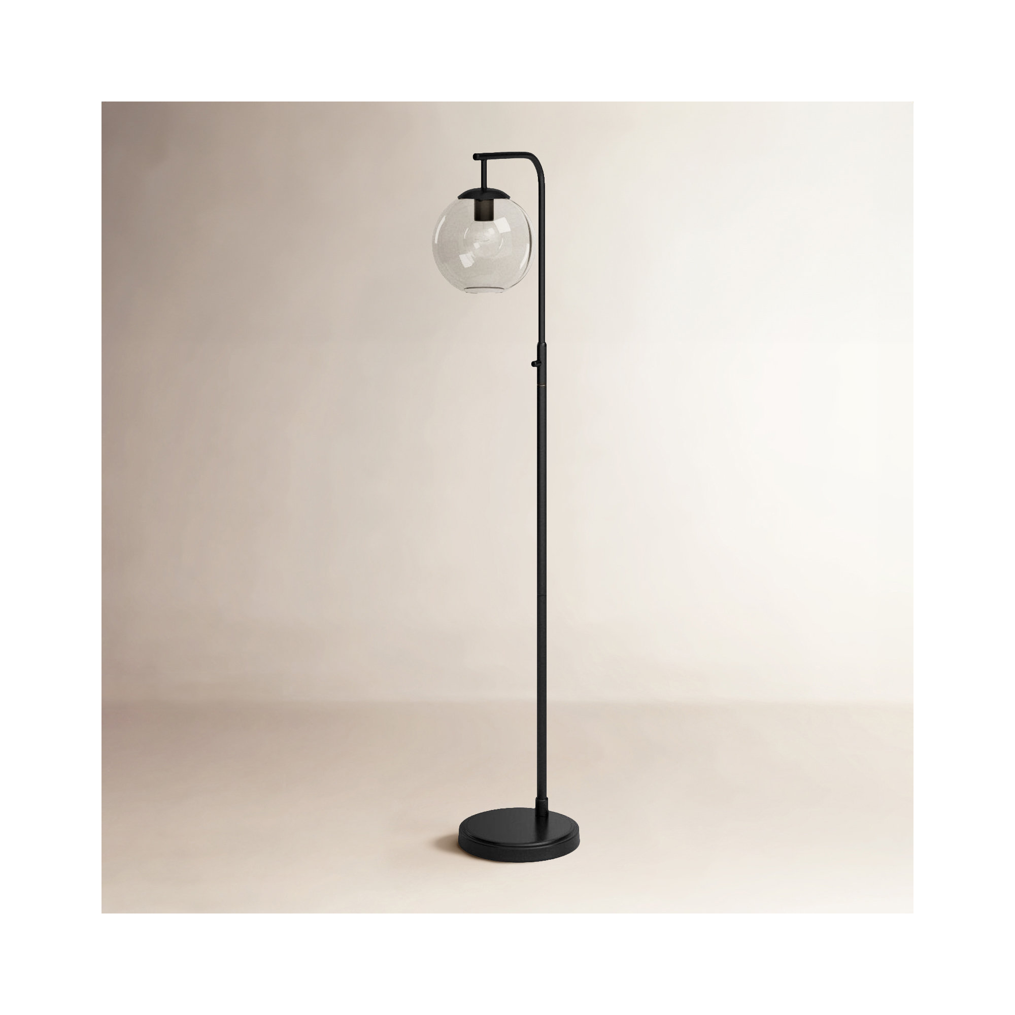Claire 58.5'' Floor Lamp, Clear, Black