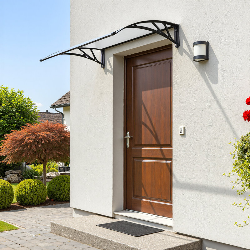 1m x .8m Door Canopy, 23cm H X 120cm W X 76cm D, Black