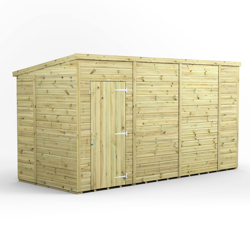 Powersheds 14 x 6ft Premium Pressure Treated Timber Windowless Pent Garden Shed