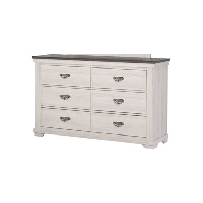 Meuble de rangement rustique en bois massif de style rustique avec commode à six tiroirs 1Pc