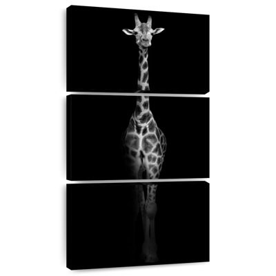 Portrait de girafe monochrome