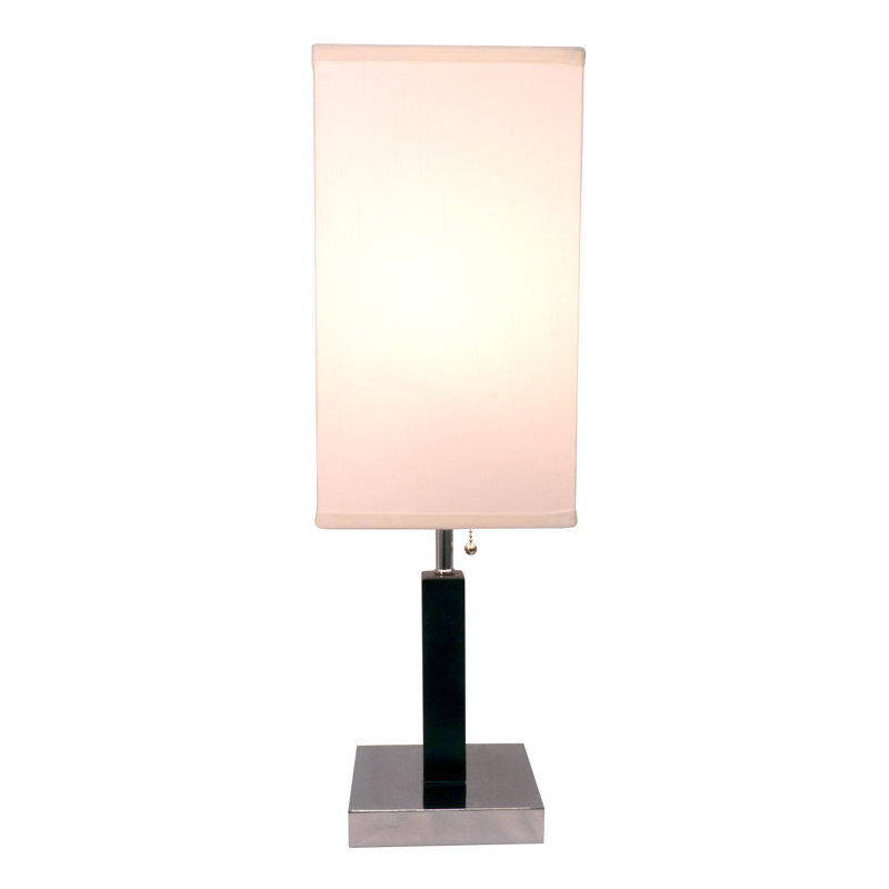 Lampe de table carrée en acier brun 26 po H 26 po avec abat-jour rectangulaire en tissu blanc - Éclairage de salon et de chambre à coucher moderne