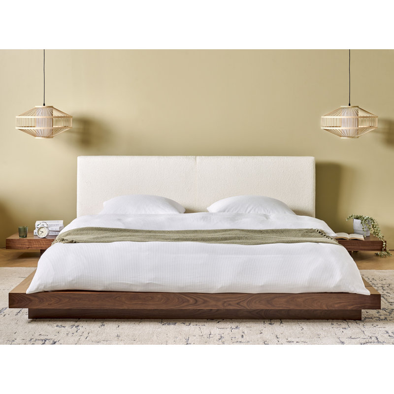 Ronish Upholstered Bed, Kingsize (5'), Brown/White