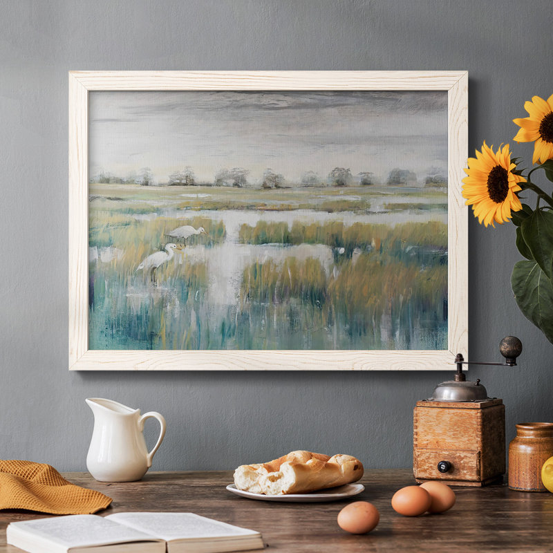 " Marshland View V ", White, 26" H x 38" W