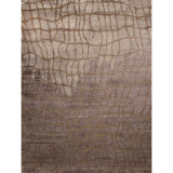 Hand Knotted Abstract Area Rug in Ash